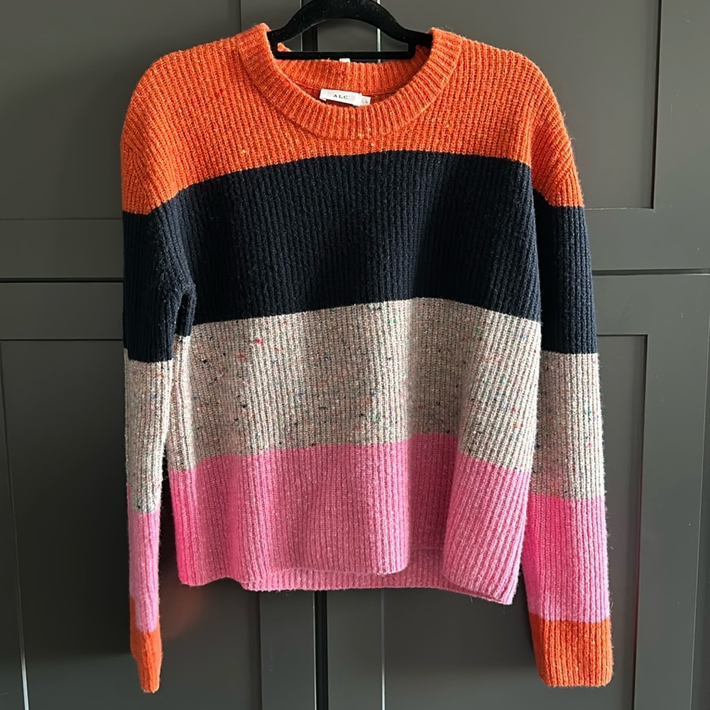 LIKE NEW A.L.C. Georgina Stripe Cashmere Blend Sweater